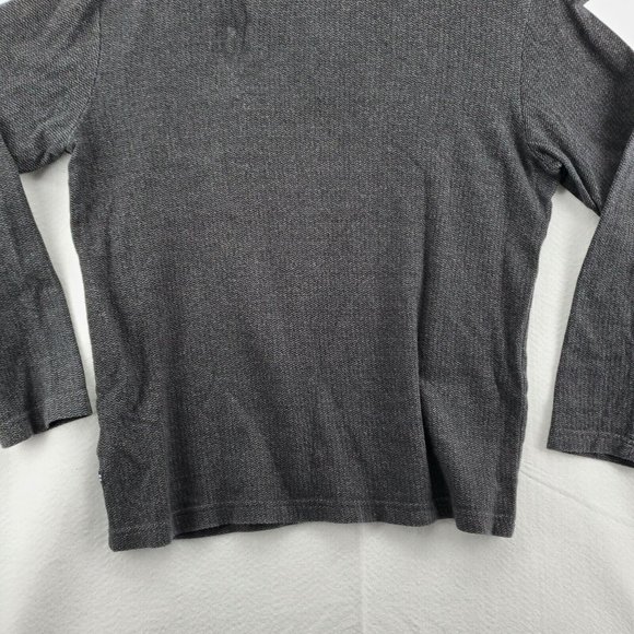 CHAPS Sweater Men's 1/4 Zip Long Sleeve High Neck Pullover Gray Medium - Picture 10 of 12